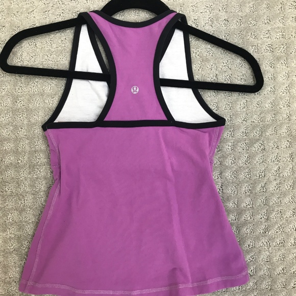 Lululemon Tank Racerback Crossfront Pink Black - Picture 2 of 2